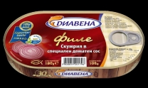 Филе скумбрии Diavena 0,180 в фирменном соусе 15 шт./стек